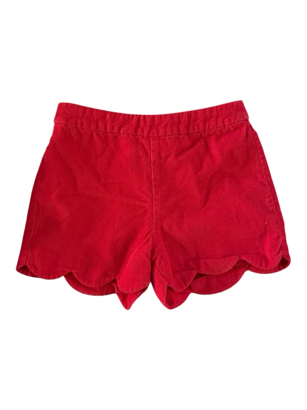 Jacadi Paris Cotton Red Scallop Hem Toddler Girl Shorts 24 Month Summer Vacation